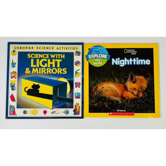 Usborne & Scholastic Science Kids Books Bundle Light & Mirrors Nighttime Dinosau - Picture 2 of 5